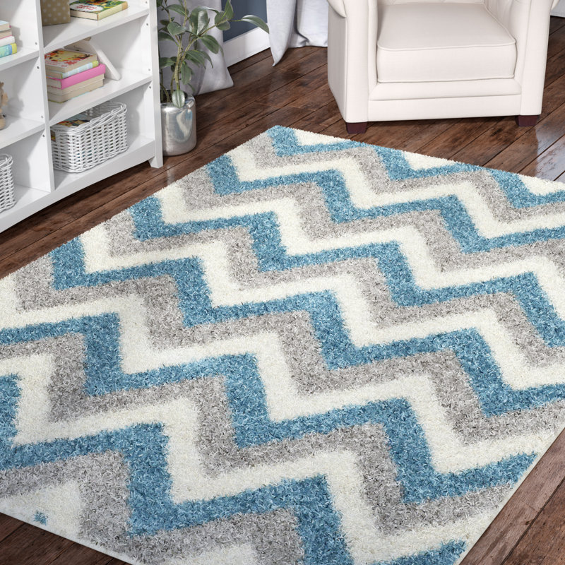 Viv + Rae Kids Ivory/Blue/Gray Area Rug & Reviews Wayfair